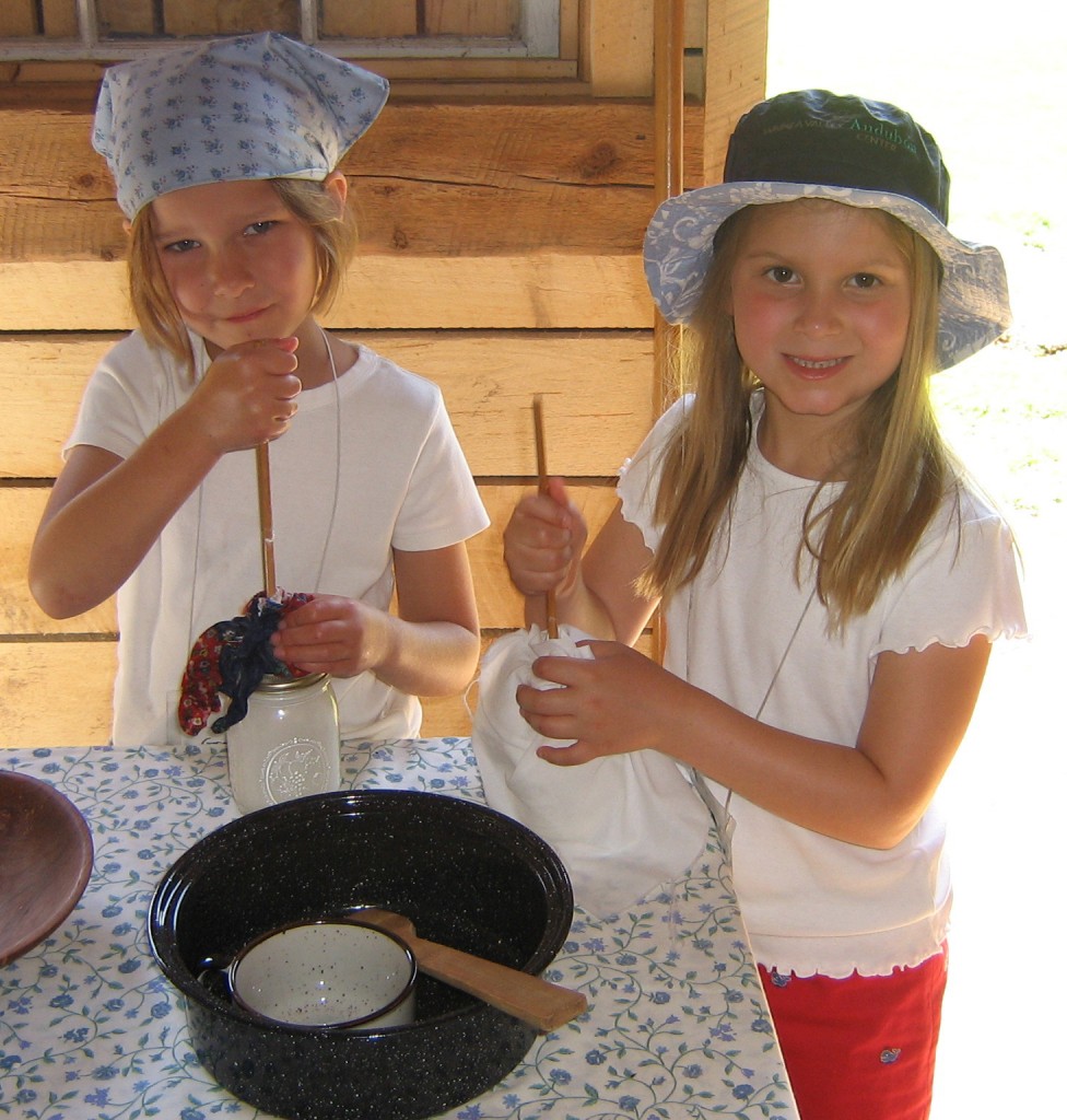 Girls Making Bread Aldo Leopold Nature Center